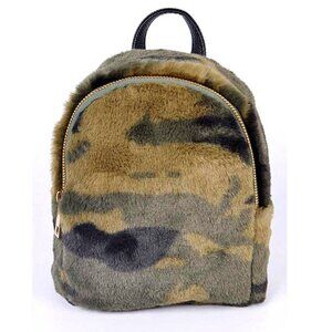 BNWT Camouflage Printed Faux Fur Small Convertible Backpack